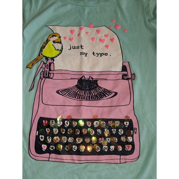 Cherokee girls sz. 10/12 mint green "just my type" cute, fun design. - Picture 4 of 6